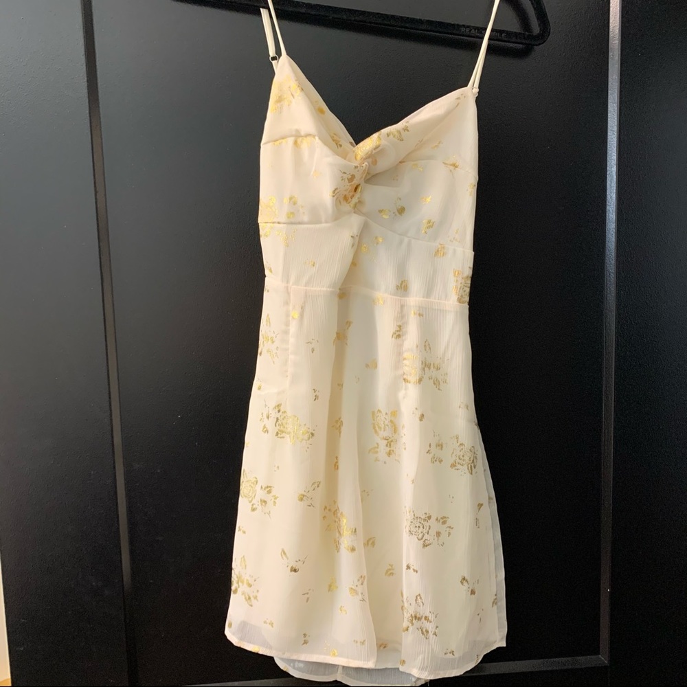 White and gold detailed dress